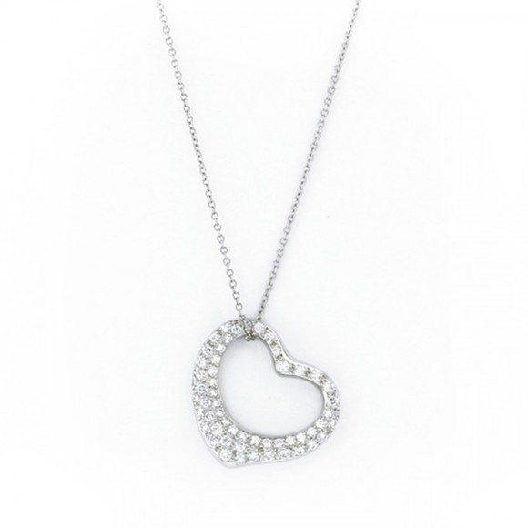 Tiffany & Co. Jewelry - TIFFANY Open Heart Necklace/Pendant PT950